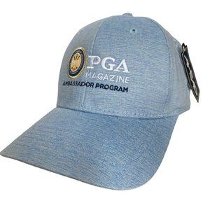 PGA Golf Magazine Ambassador Hat Cap Blue Chambray Adjustable NEW Mid Fit NWT